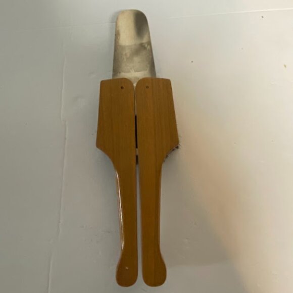 Vintage West Germany Folding Travel Clothes Natural Wood Brush & Shoehorn Set - Picture 12 of 13
